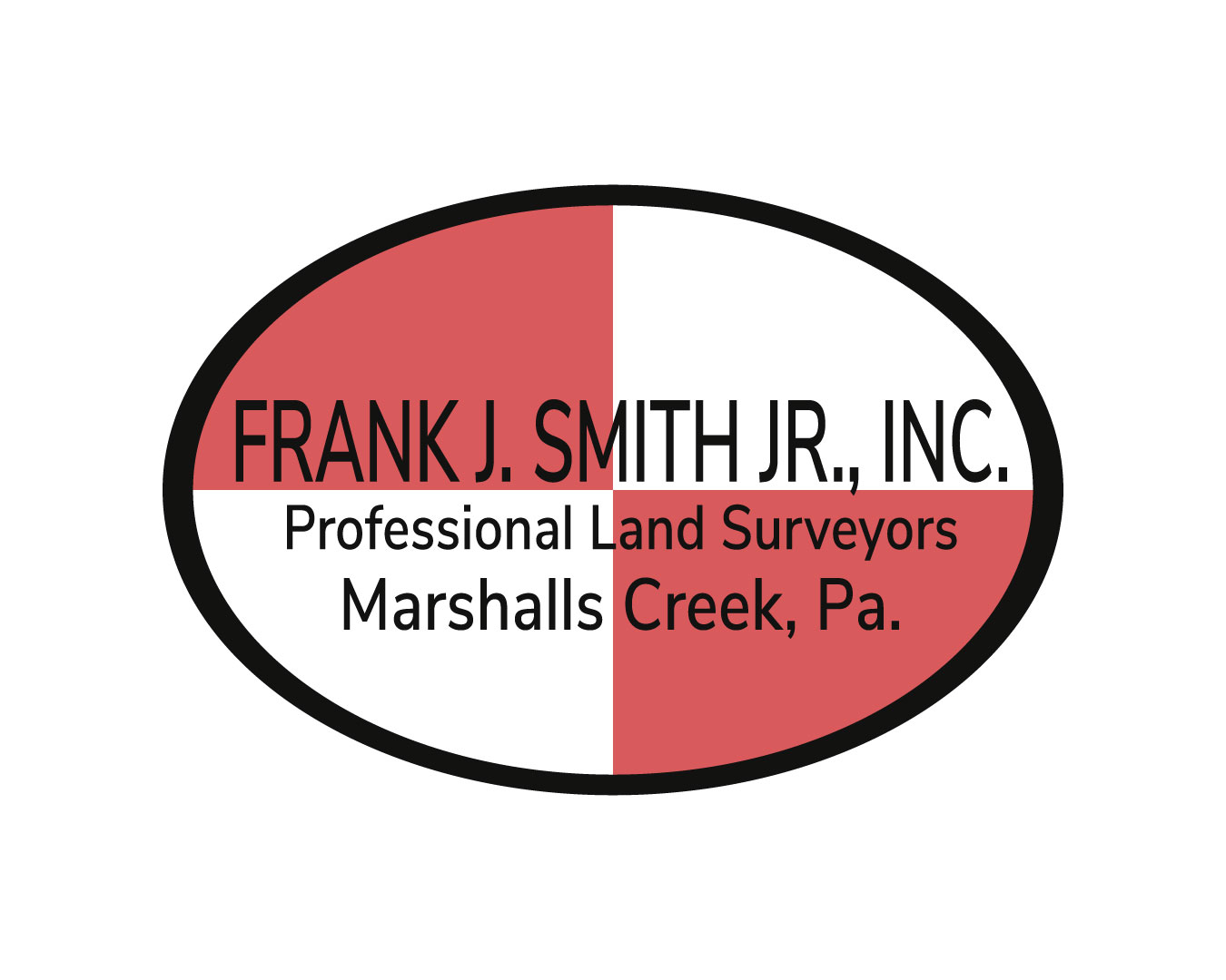 Frank J. Smith Jr., Inc. Professional Land Surveyors Logo. Located in Marshalls Creek, Pa.