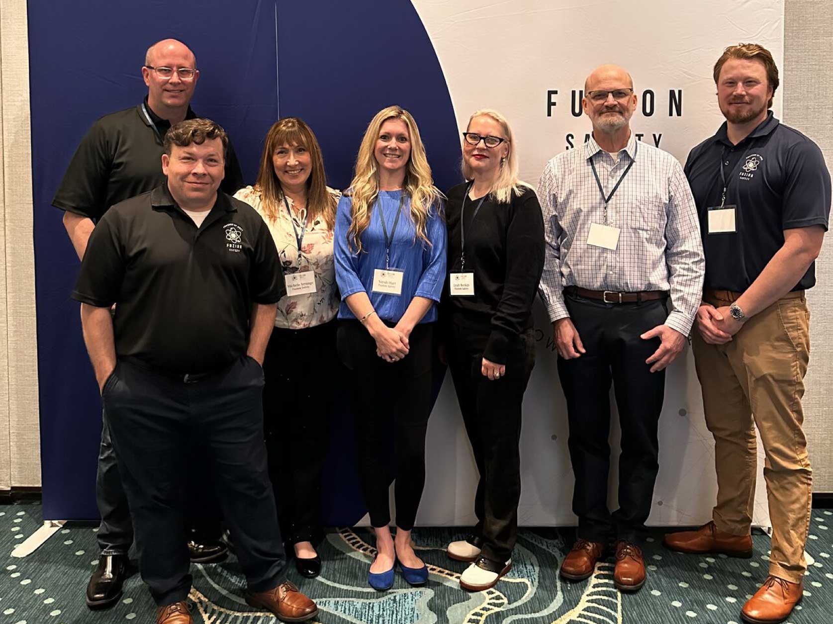 Fuzion Safety Support Team pictured left to rght: Ryan West, Kamron Githens (Cypher), Michele Strange, Sarah Hart, Leah Botkin, Arend van der Veen, Nick Manibusan.