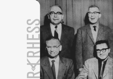 RKR Partners in 1961: (clockwise from top left) Harold Rinker, Murrel Kiefer, William Rake, and Elmer Kiefer.