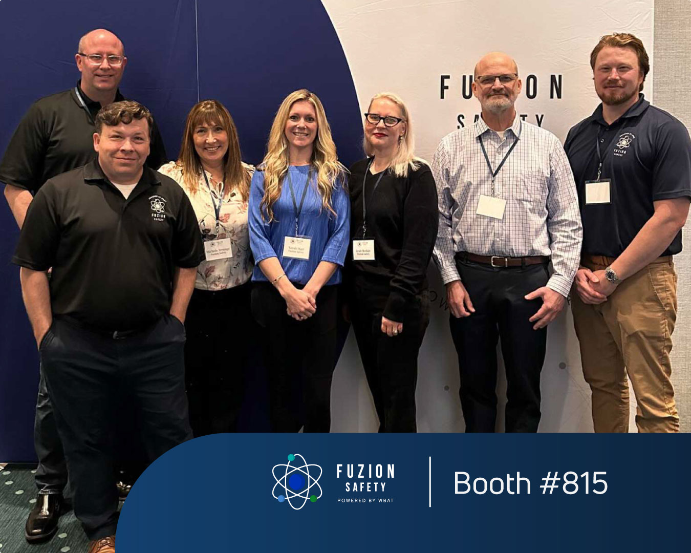 Photo of the Fuzion Safety team at their booth at a previous conference.