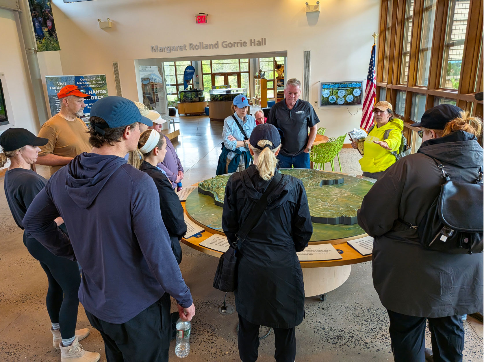 UTRS volunteers receiving orientation at the LEED-Platinum-certified Watershed Center for Environmental Advocacy, Science, and Education