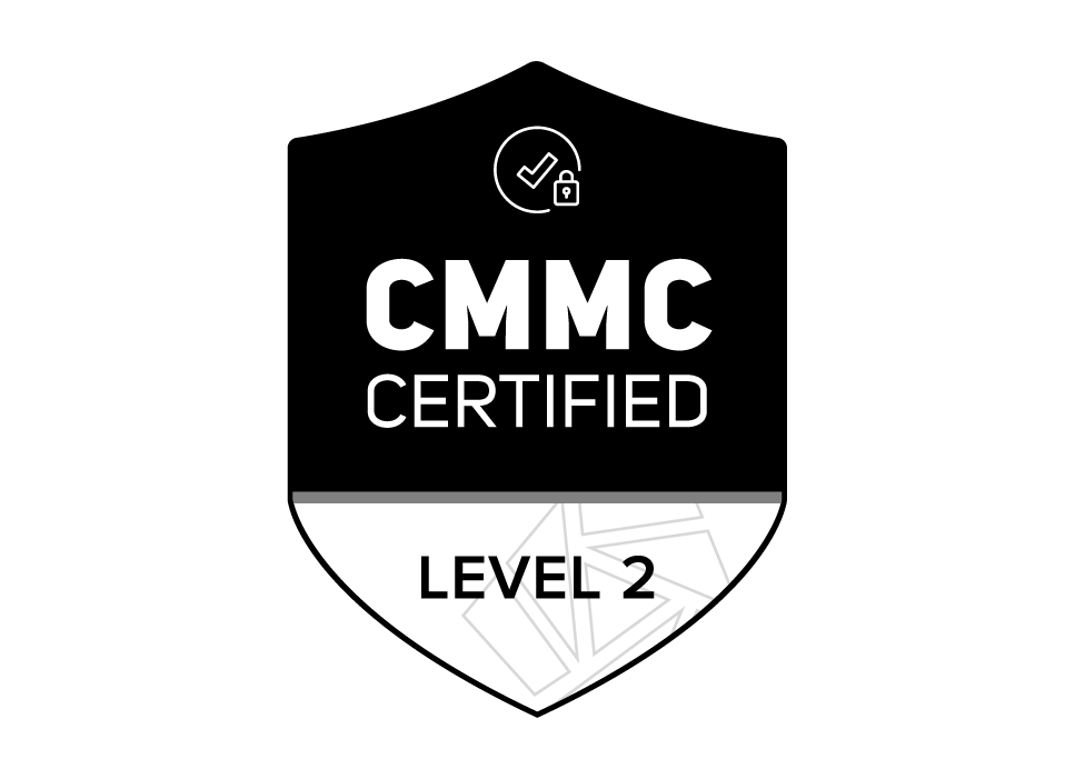 CMMC Level 2 C3PAO Certification icon for UTRS in black & white