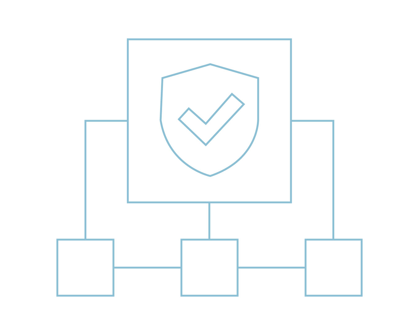 Lined icon representing third-party risk management for cyber